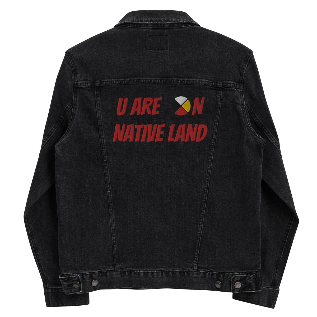 Native Denims Native Land Denim jacket Indigenous Embroidered – Nikikw Designs