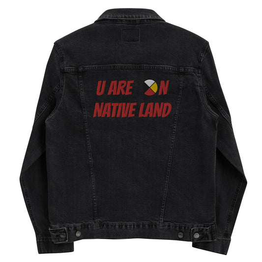 Unisex Native Land Denim jacket Indigenous - Nikikw Designs