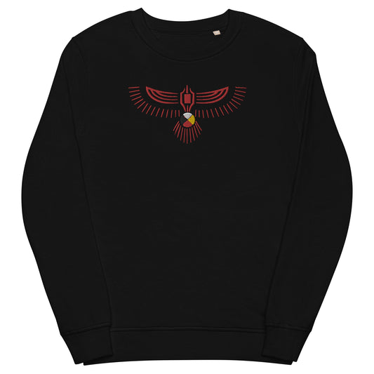 Unisex organic sweatshirt Embroidered Thunderbird Medicine Wheel - Nikikw Designs