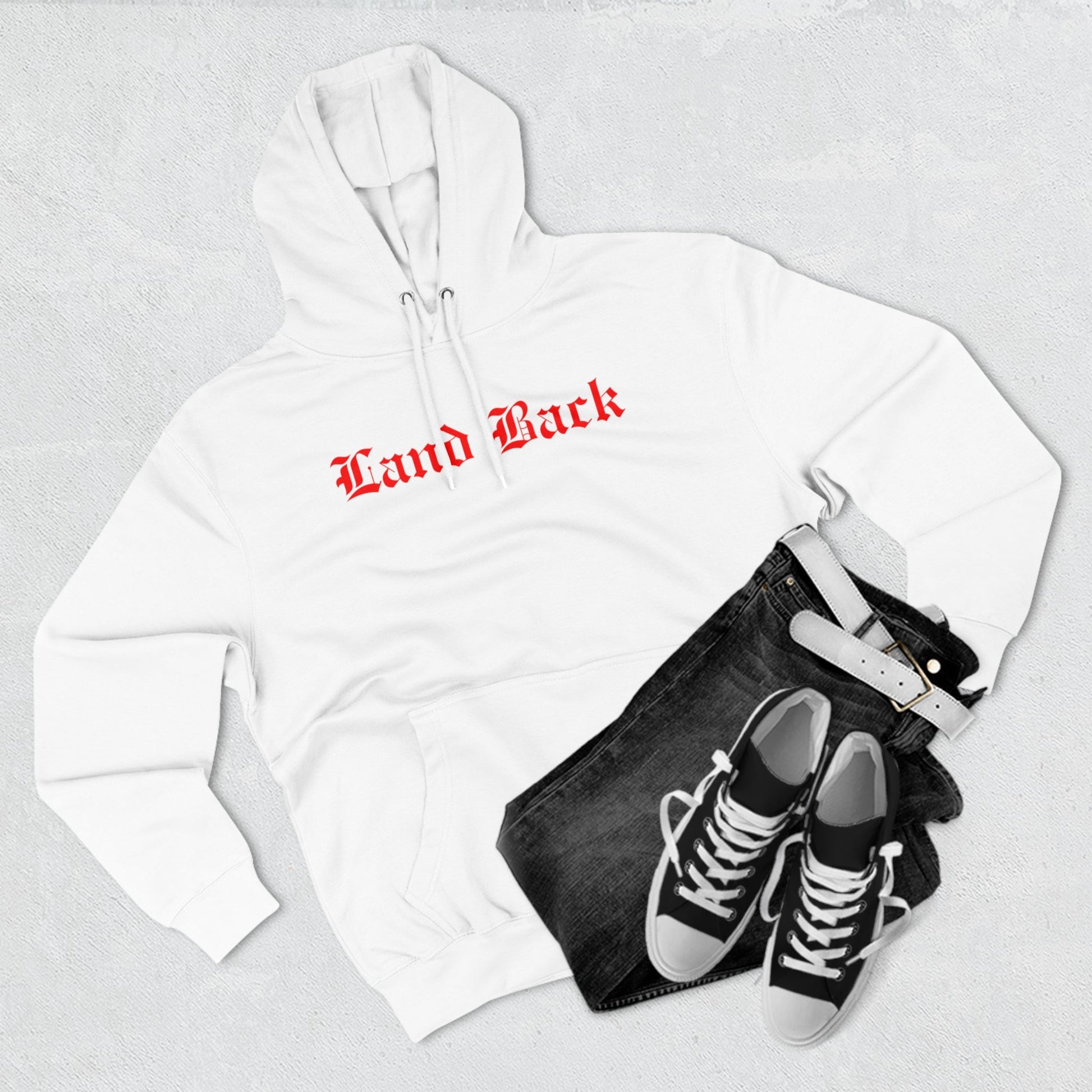 Unisex Premium Pullover Hoodie Land Back - Nikikw Designs