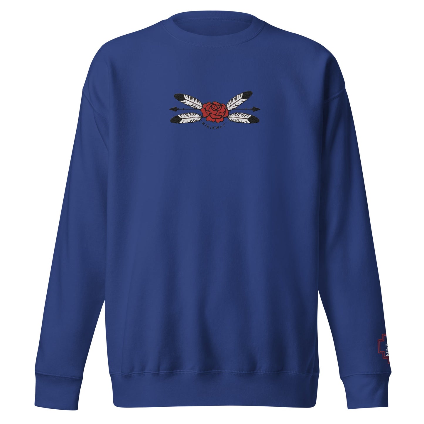 Unisex Rose Embroidered Premium Sweatshirt - Nikikw Designs