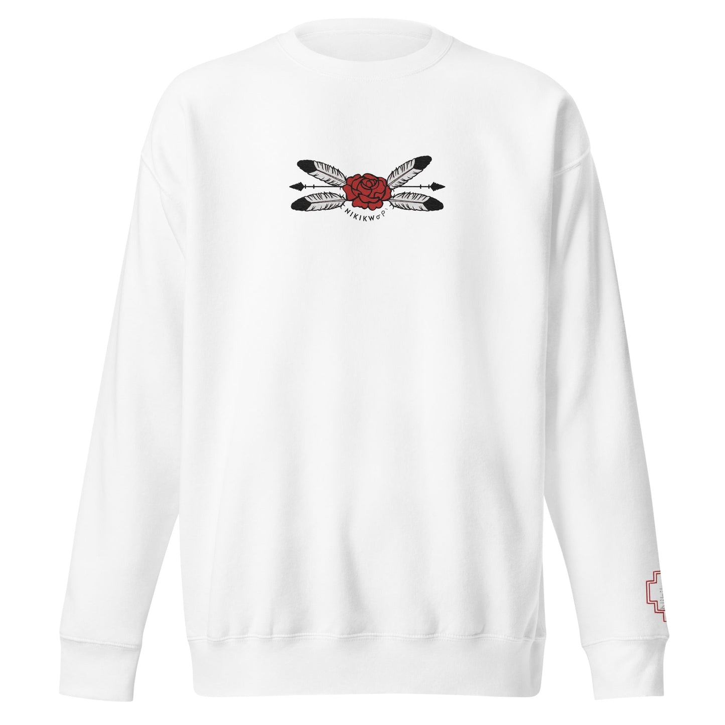 Unisex Rose Embroidered Premium Sweatshirt - Nikikw Designs