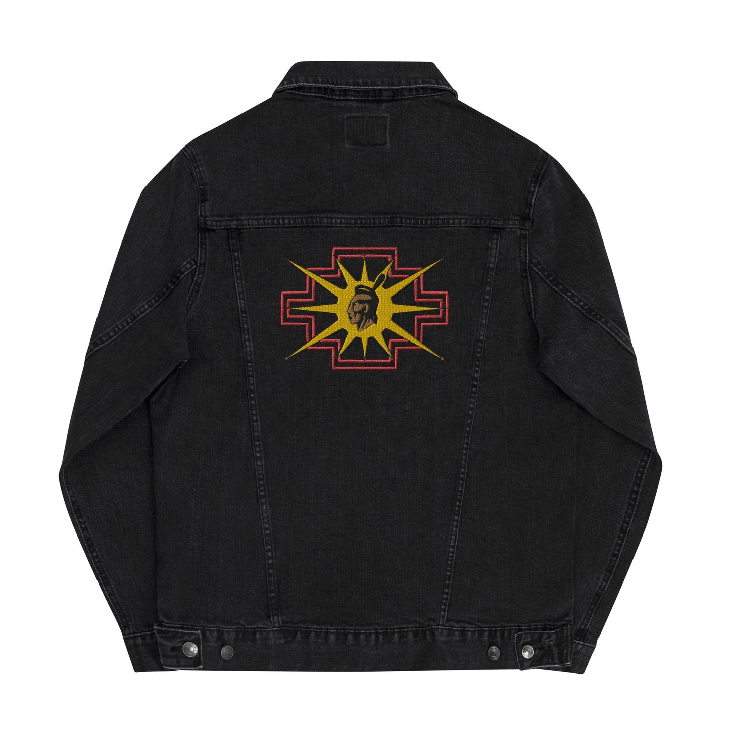 Unisex Warrior Flag denim jacket - Nikikw Designs