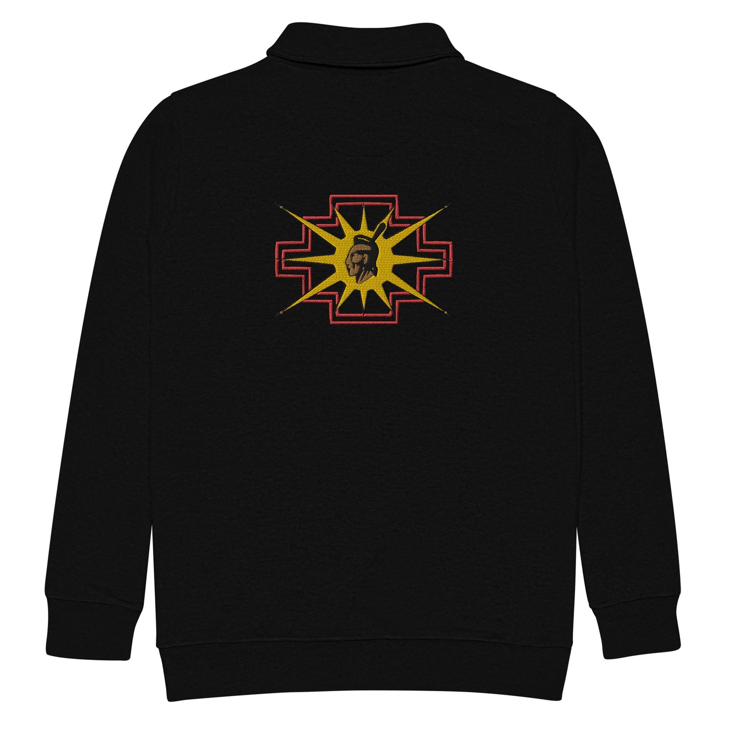 Unisex Warrior Flag Embroidered fleece pullover - Nikikw Designs