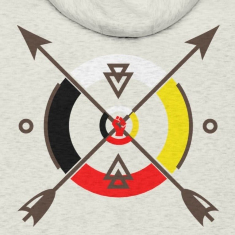 Unisex Zip Hoodie Medicine Wheel Arrows Native Indigenous - Nikikw Designs
