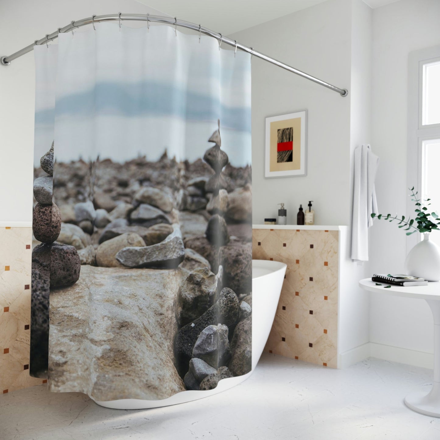 Vancouver Inukshuk Shower Curtain - Nikikw Designs