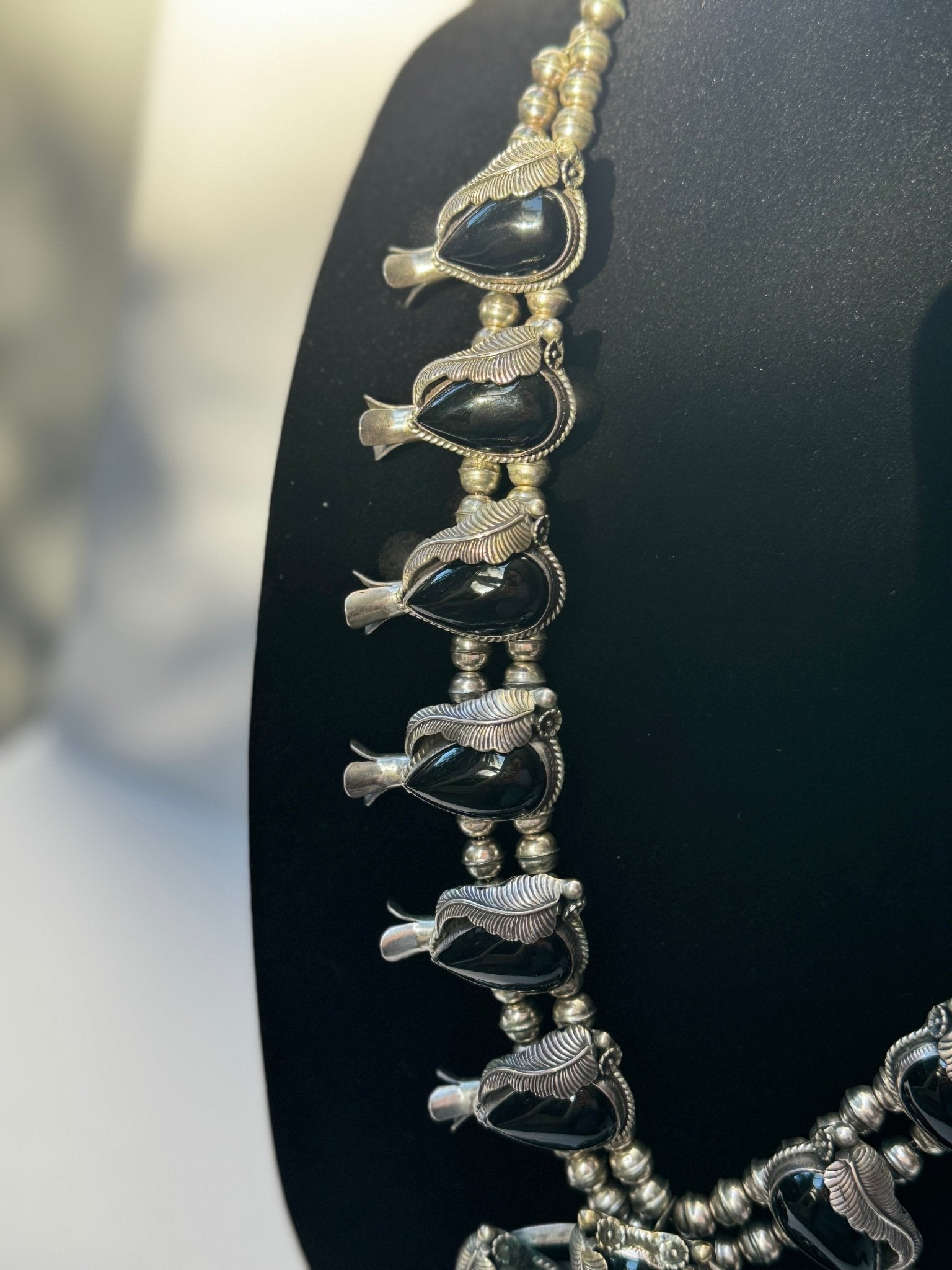 Black squash blossom necklace hot sale