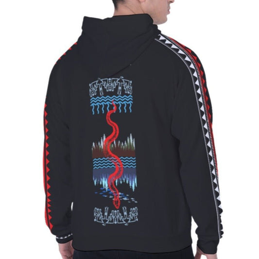 Water is Life Native Mens Fleece Hoodie Indigenous - Nikikw Designs