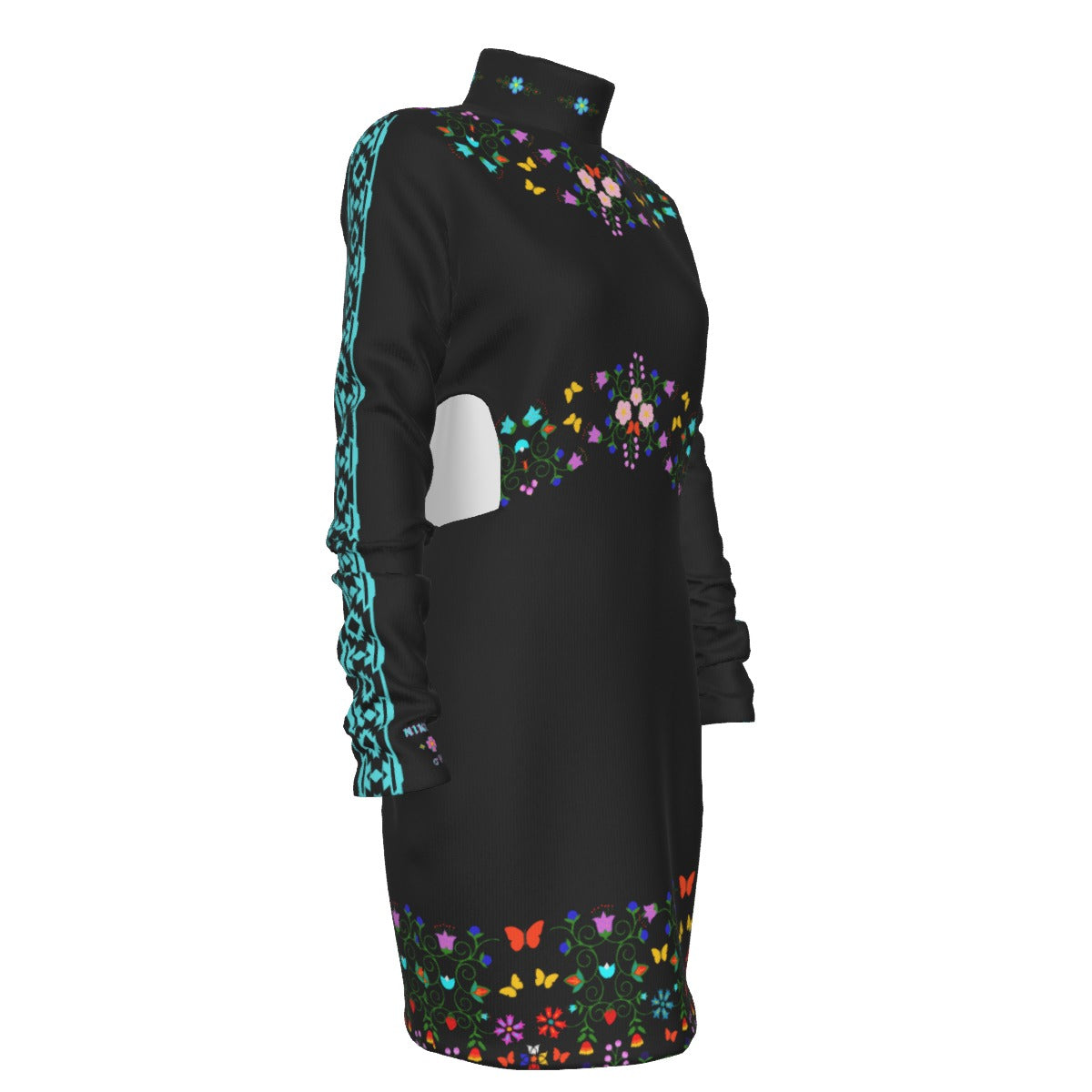 Butterfly Floral Cut out Mini Dress