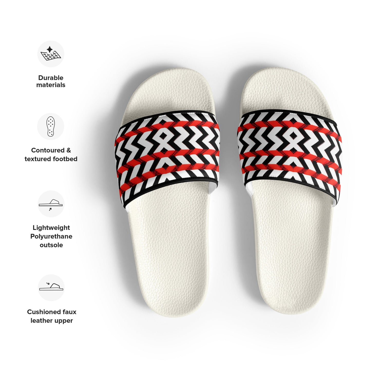 Women's Chevron Tribal slides - Nikikw Designs