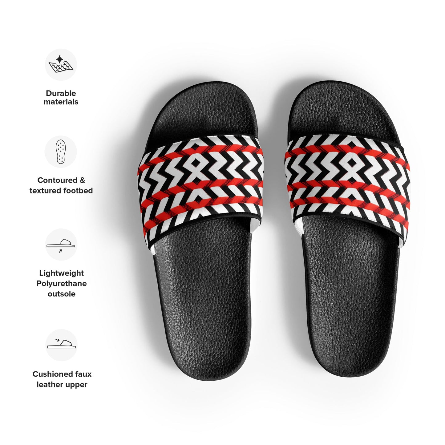 Women's Chevron Tribal slides - Nikikw Designs