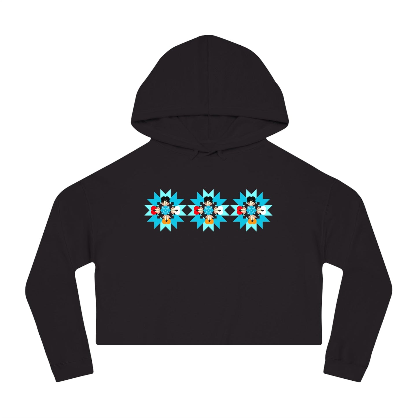 Womens Cropped Native Pride Hooded Sweatshirt - Nikikw Designs