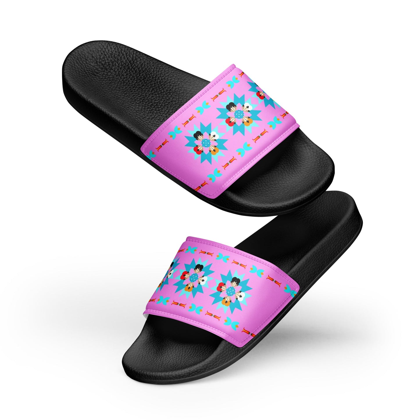 Women's Feather n' Hearts slides - Nikikw Designs