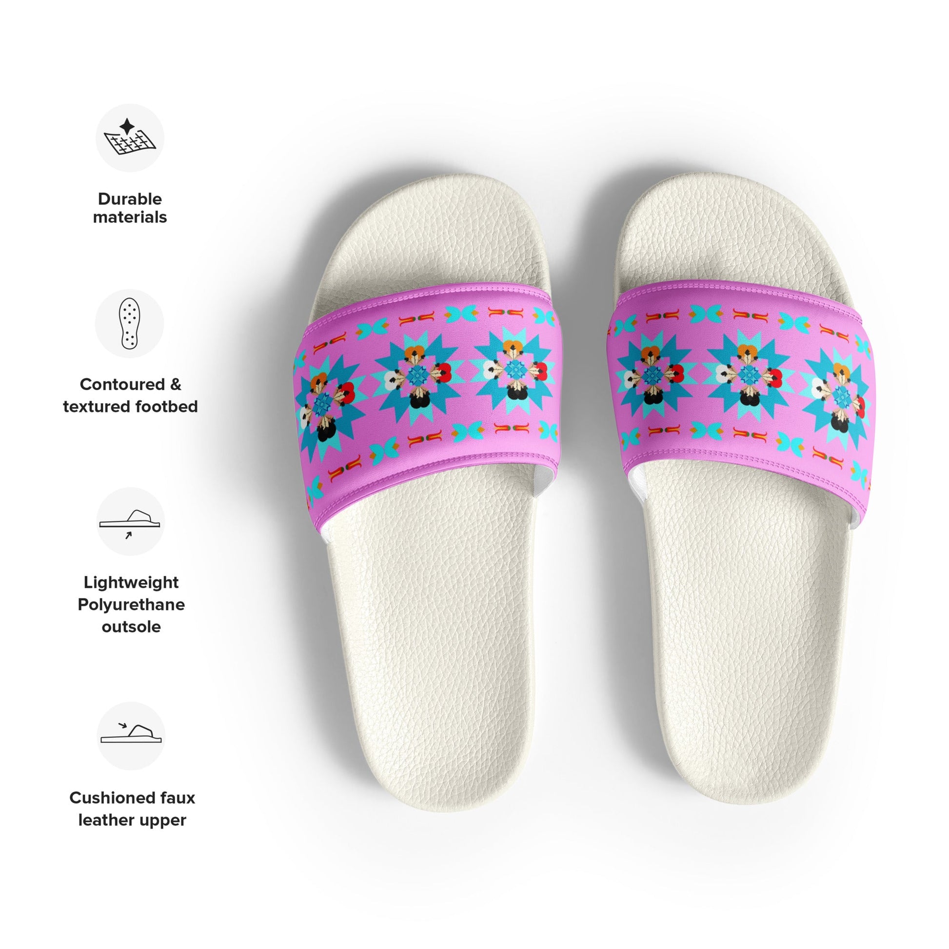 Women's Feather n' Hearts slides - Nikikw Designs