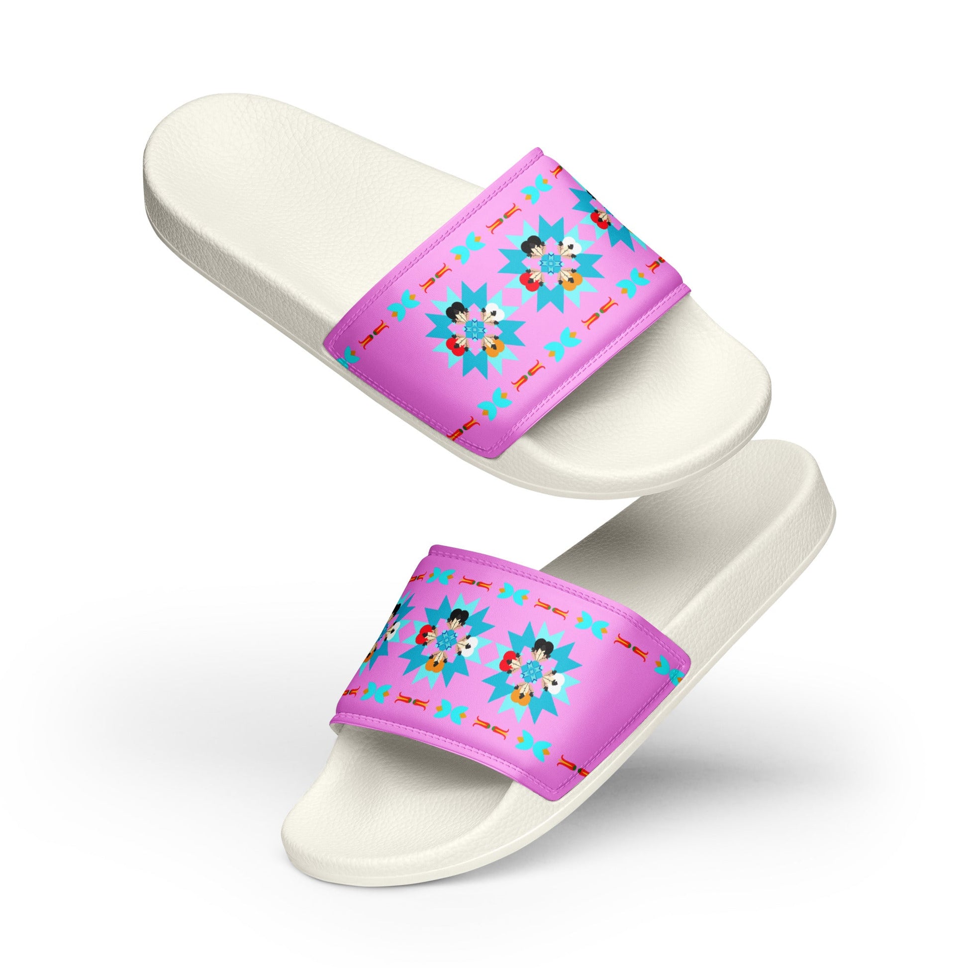 Women's Feather n' Hearts slides - Nikikw Designs