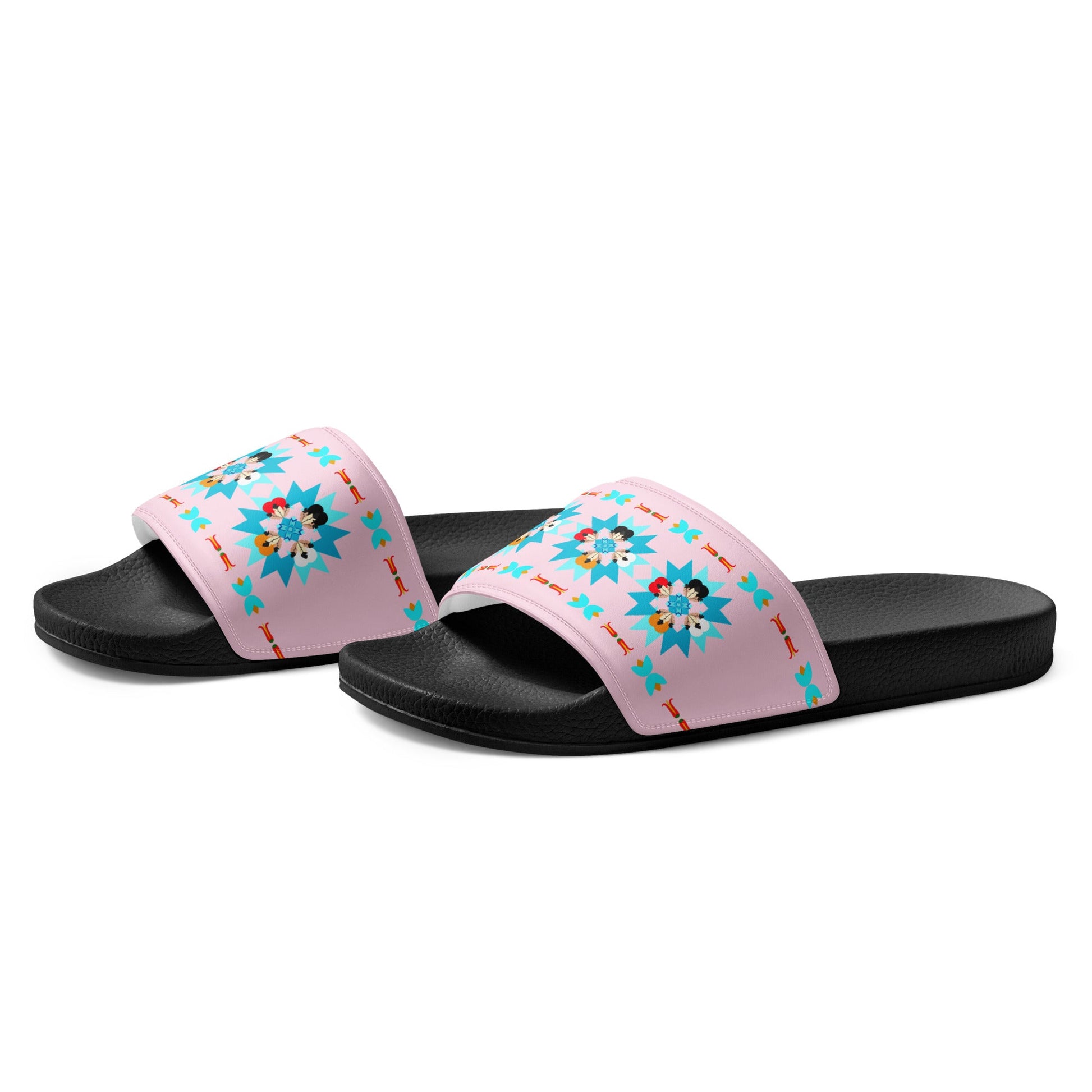 Women's Feather n' Hearts slides - Nikikw Designs