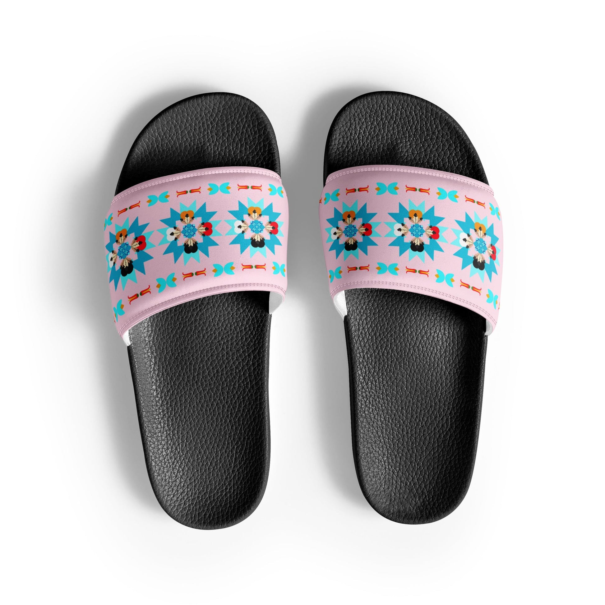 Women's Feather n' Hearts slides - Nikikw Designs