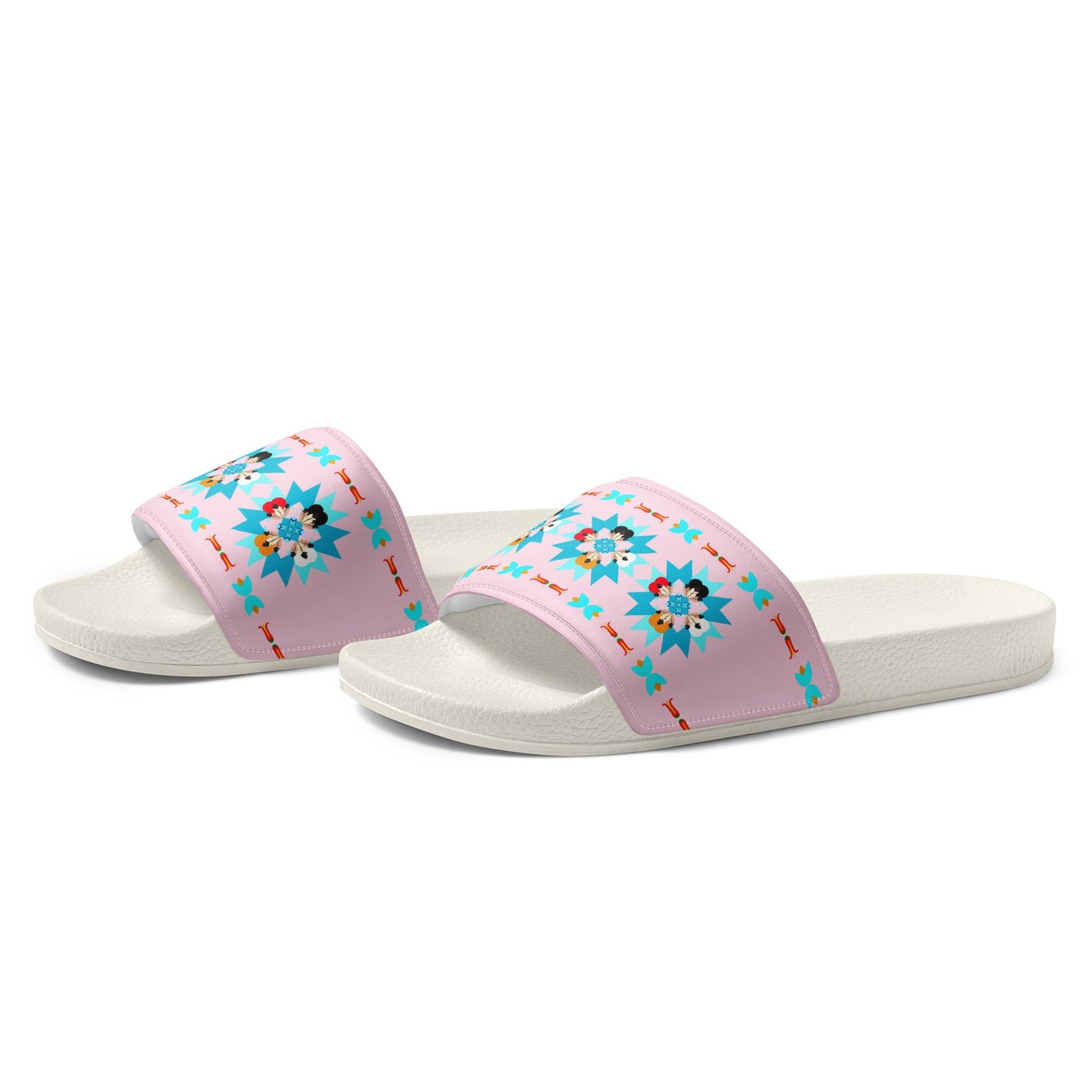 Women's Feather n' Hearts slides - Nikikw Designs