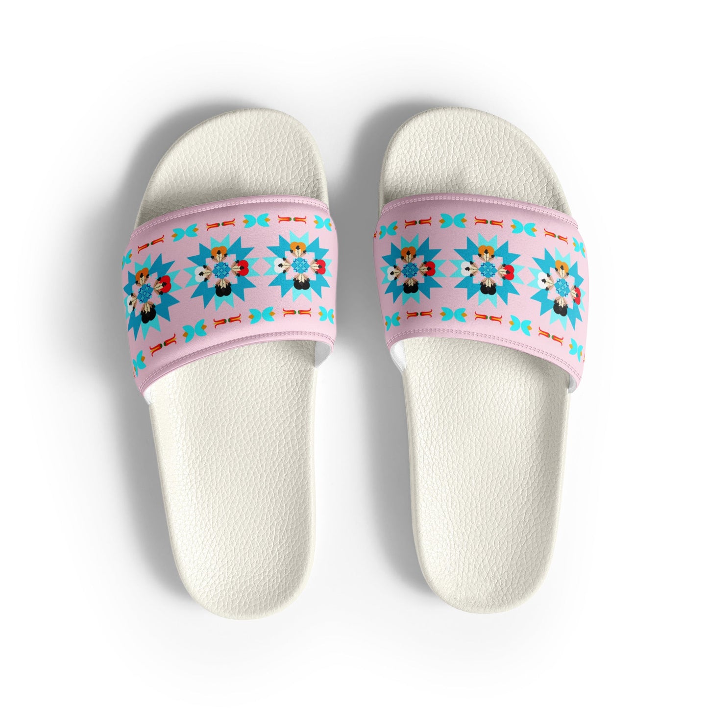 Women's Feather n' Hearts slides - Nikikw Designs