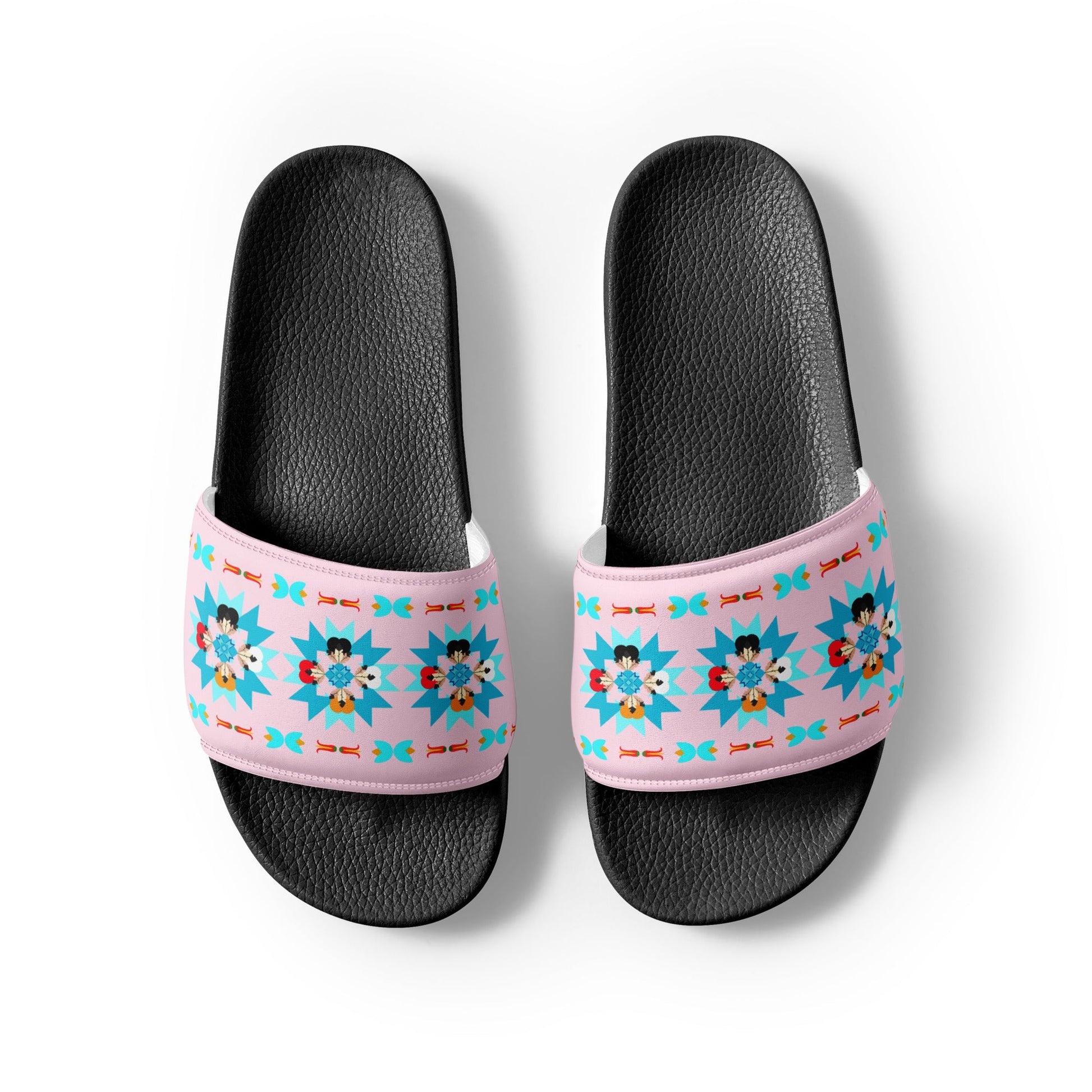 Women's Feather n' Hearts slides - Nikikw Designs