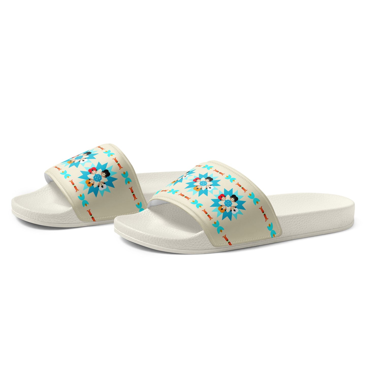 Women's Feather n' Hearts slides - Nikikw Designs