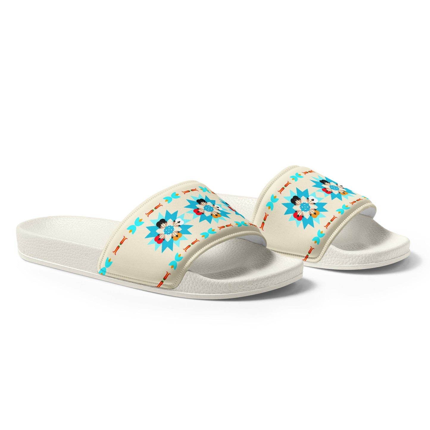 Women's Feather n' Hearts slides - Nikikw Designs