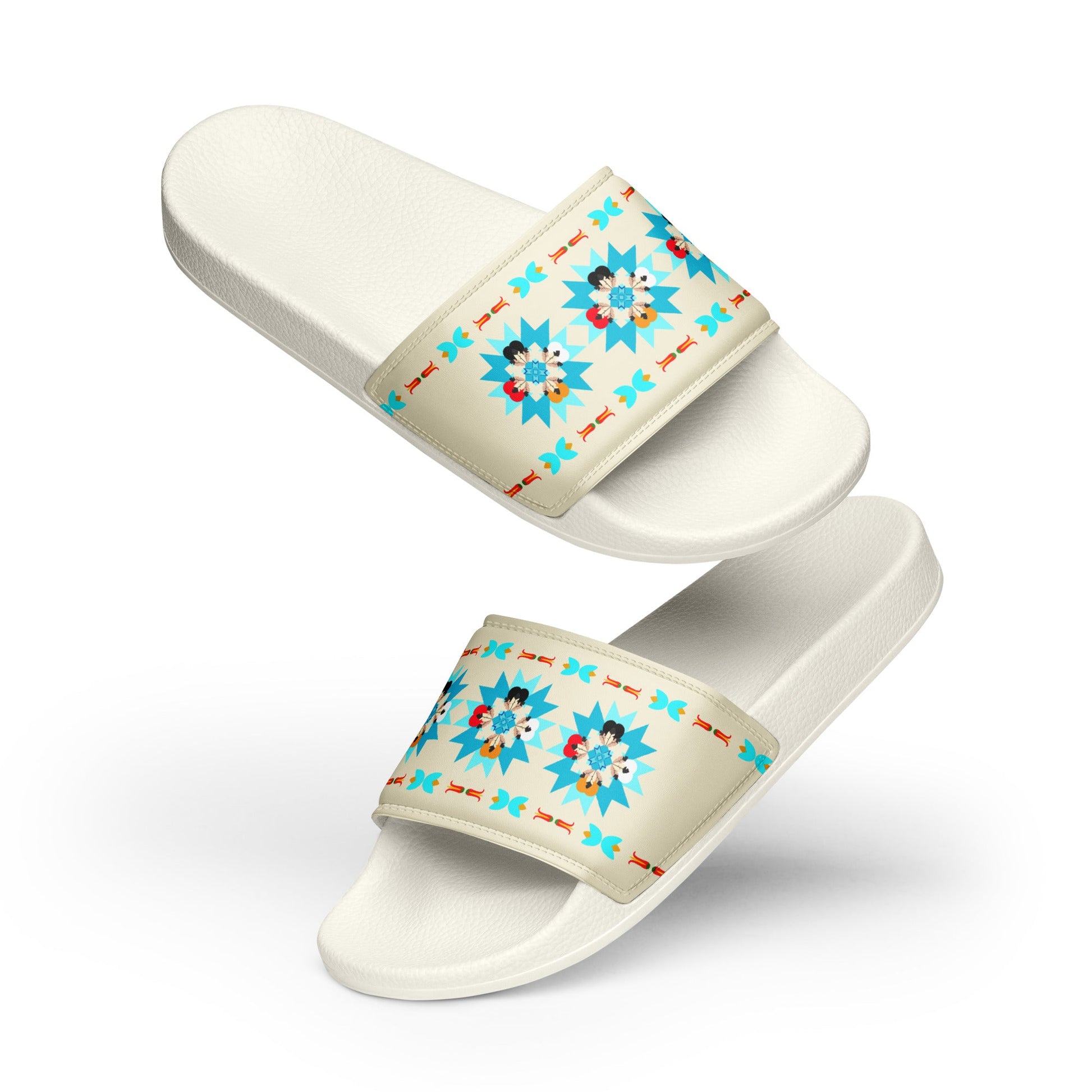 Women's Feather n' Hearts slides - Nikikw Designs