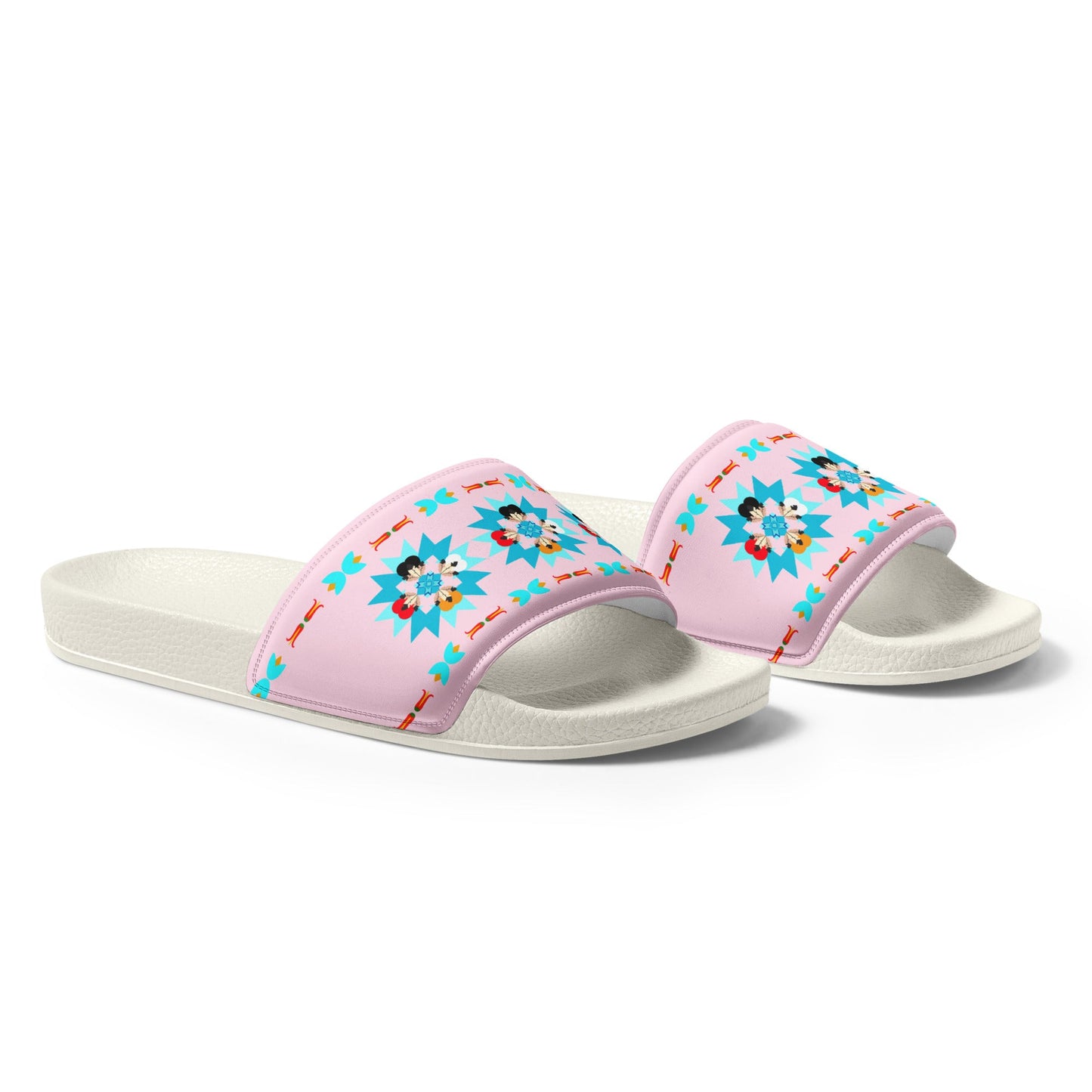 Women's Feather n' Hearts slides - Nikikw Designs