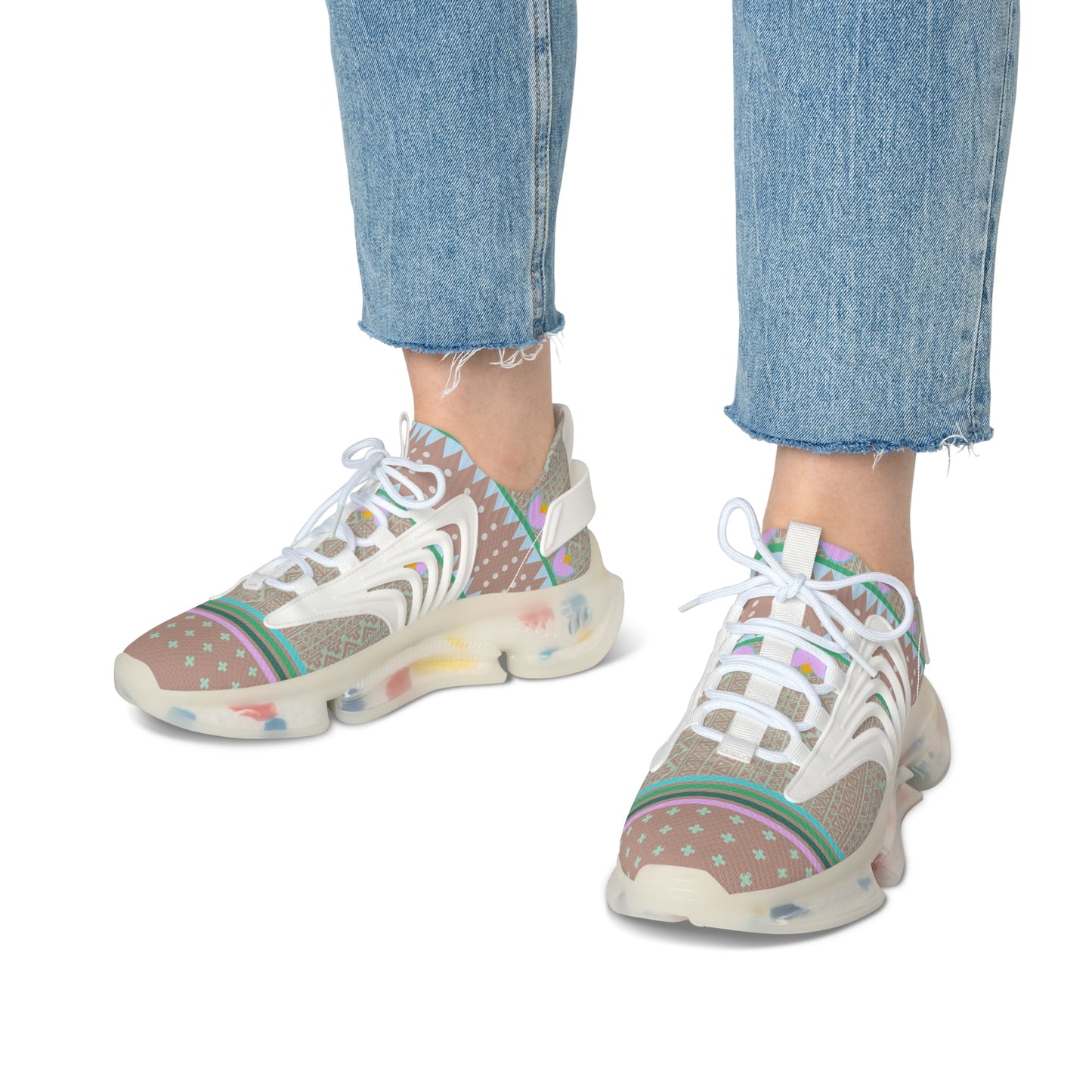 Women's Floral Mesh Sneakers - Nikikw Designs