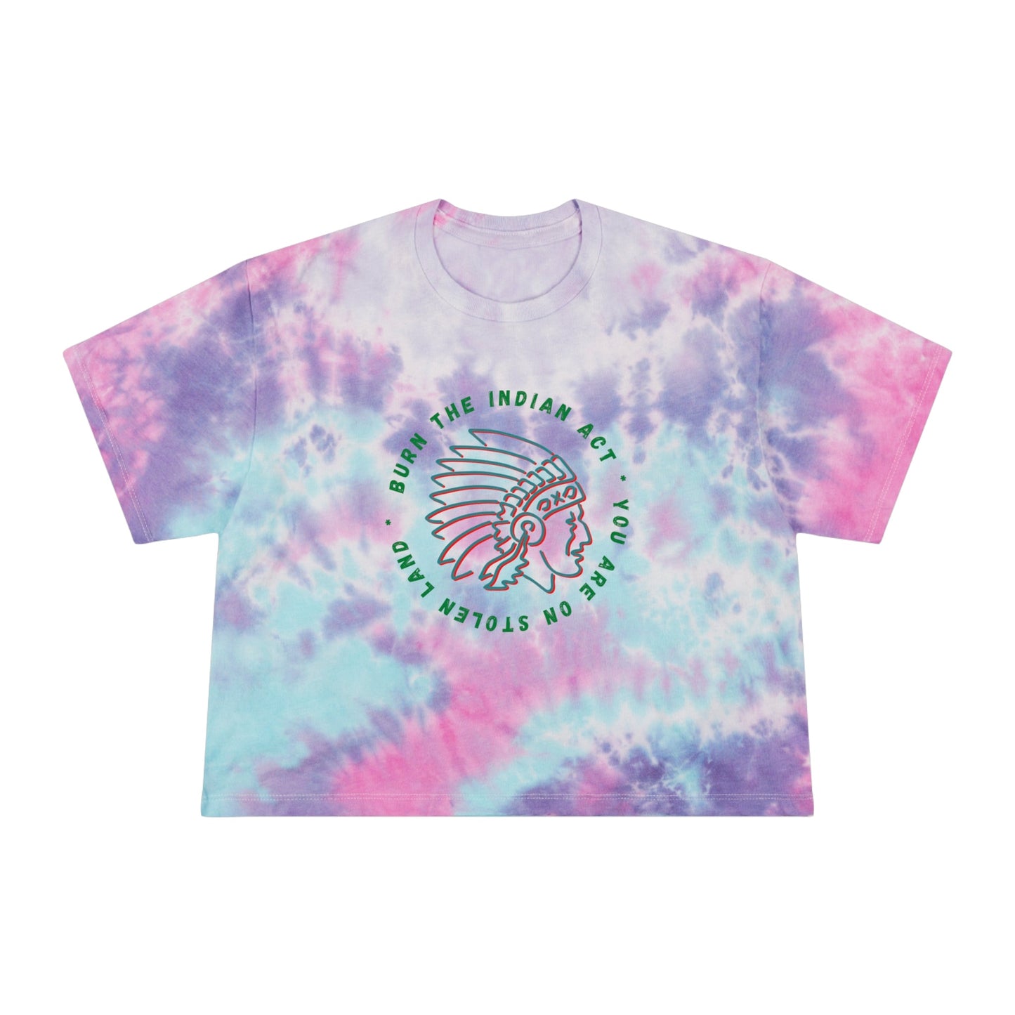 Women's Indian Act Tie-Dye Crop Tee - Nikikw Designs