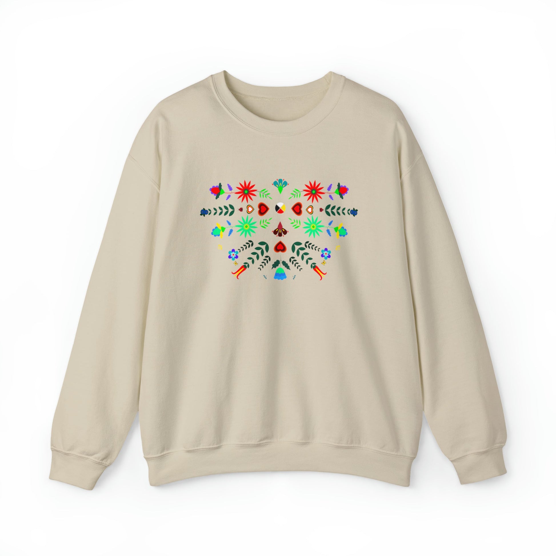 Women's Native Floral Crewneck Sweatshirt - Nikikw Designs