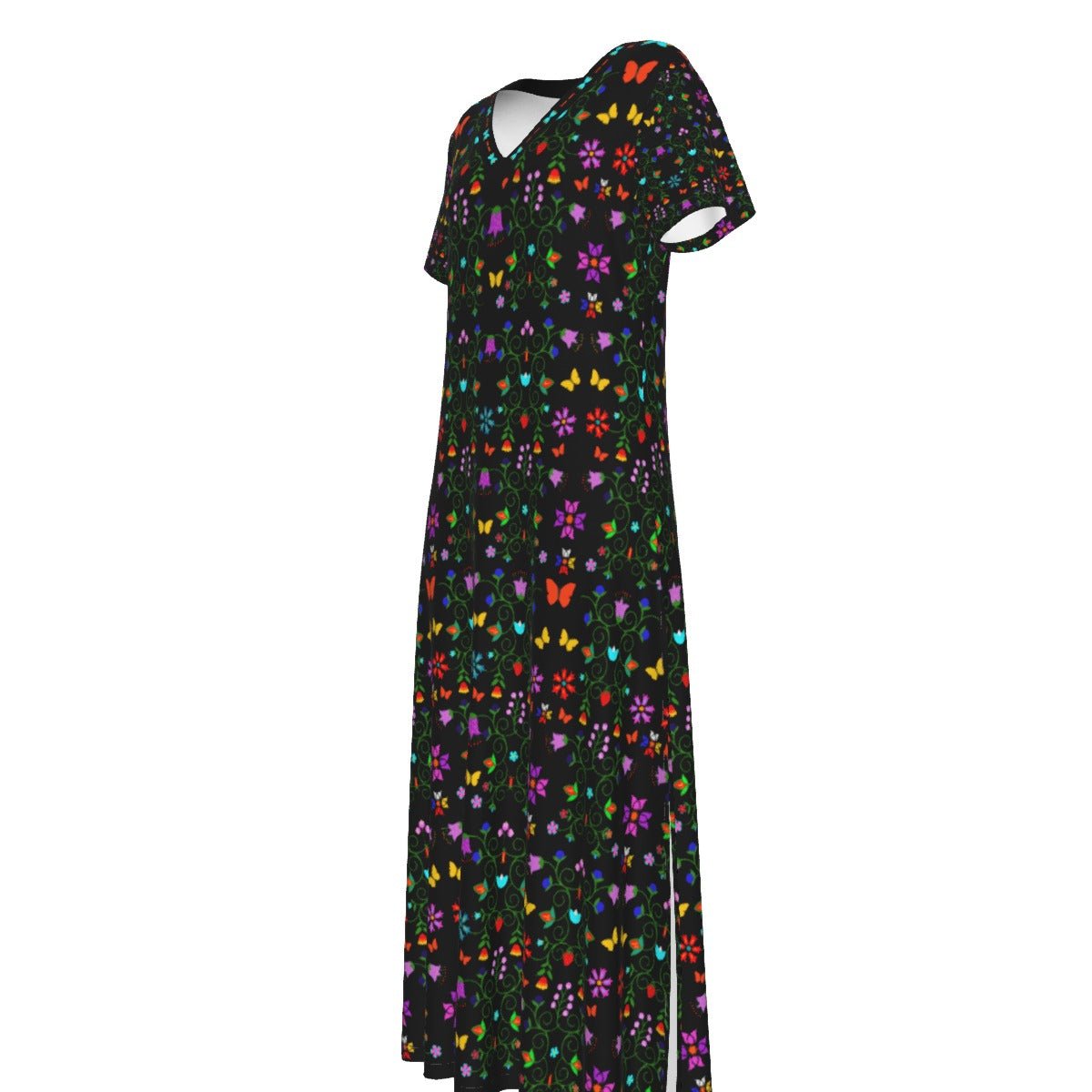 Women's Native Floral Print Dress - Nikikw Designs