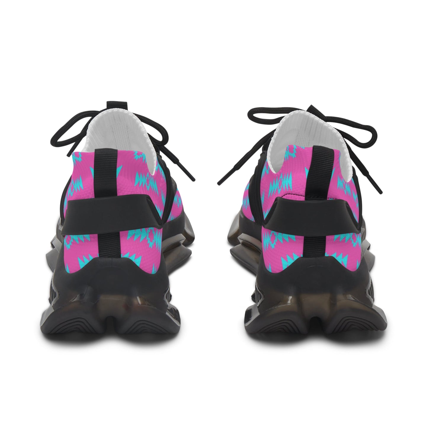 Women's Native Pink and Blue Mesh Sneakers - Nikikw Designs