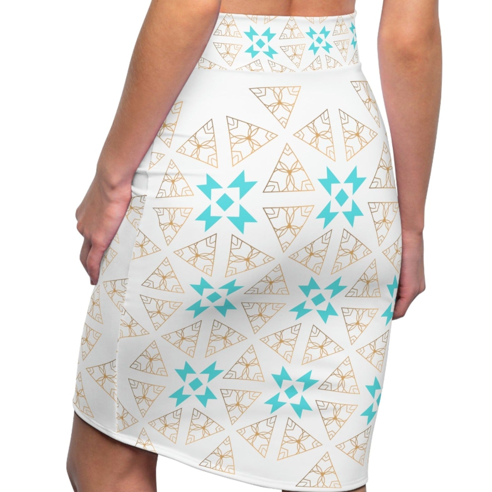 Women's Native Print Pencil Skirt - Nikikw Designs