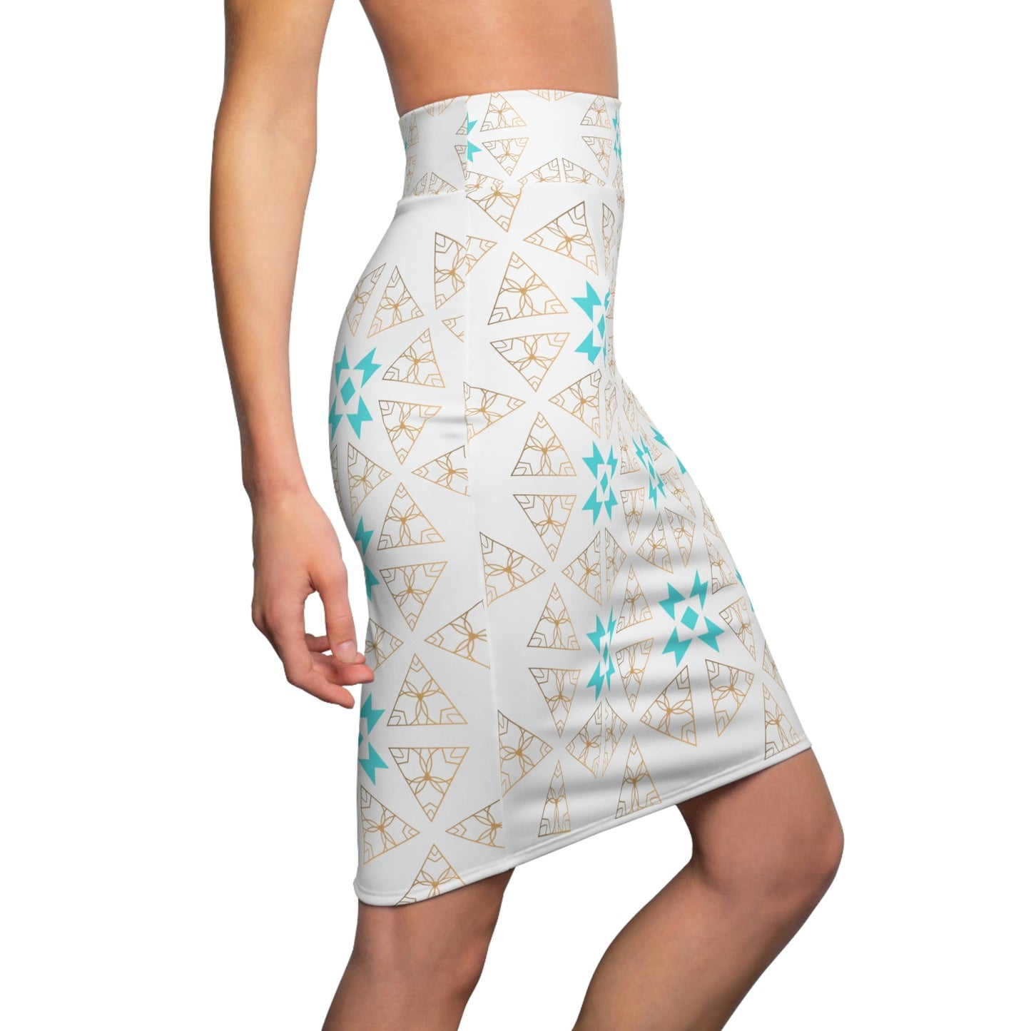 Women's Native Print Pencil Skirt - Nikikw Designs