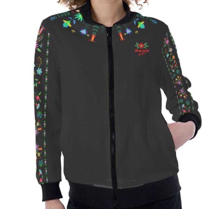 Women's Ribbed Collar Light Jacket Native Design - Nikikw Designs