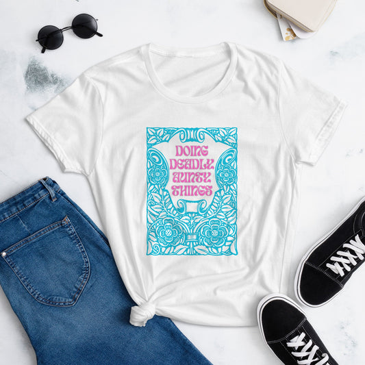 Women's short sleeve Graphic t-shirt Deadly Aunty - Nikikw Designs