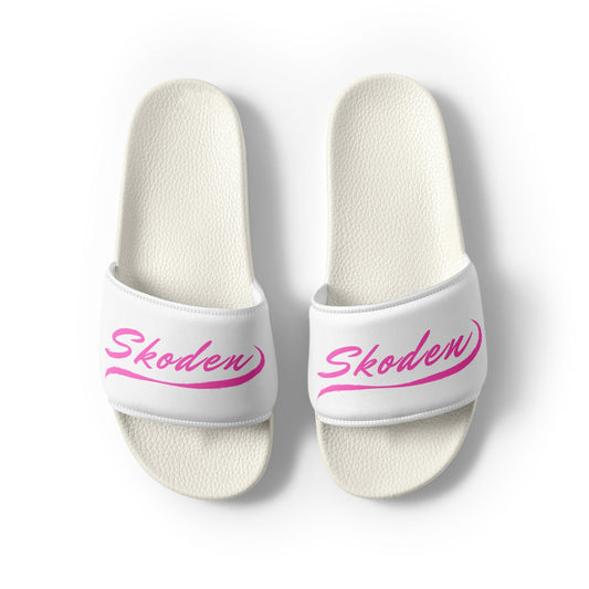 Women's Skoden Pink slides - Nikikw Designs