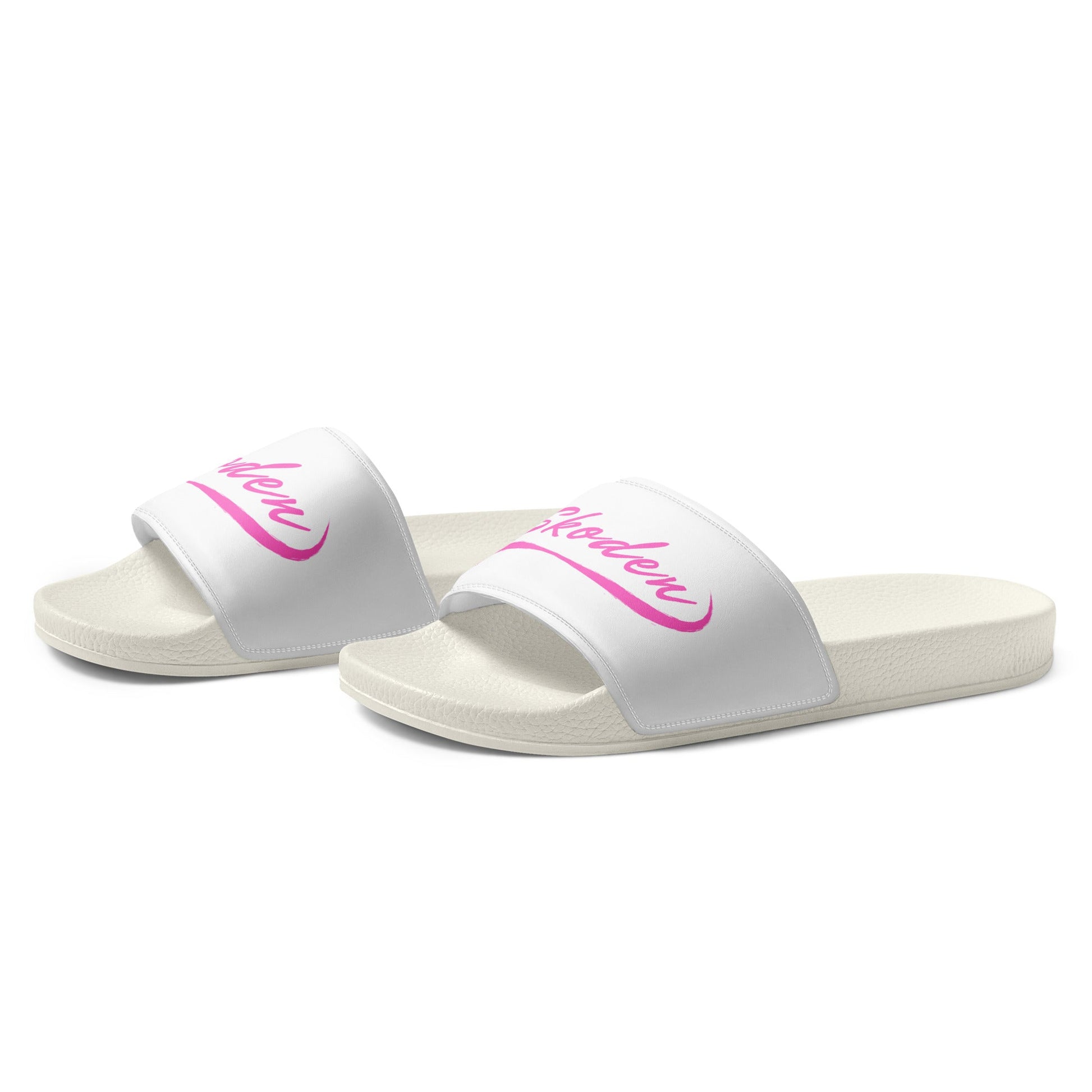 Women's Skoden Pink slides - Nikikw Designs