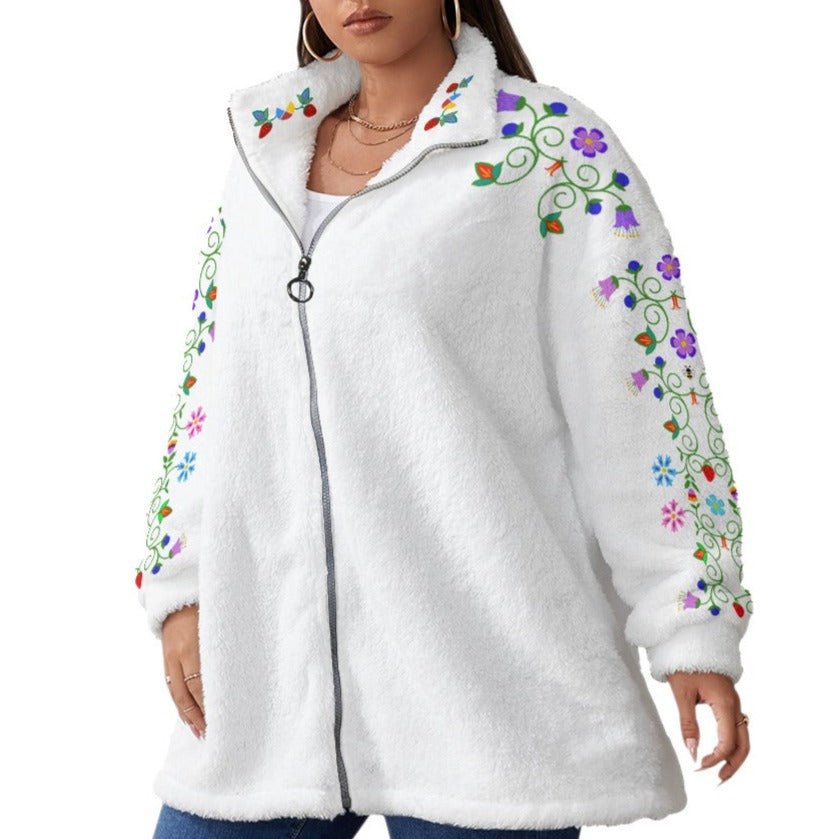 Woodland Borg Fleece Coat Plus - Nikikw Designs