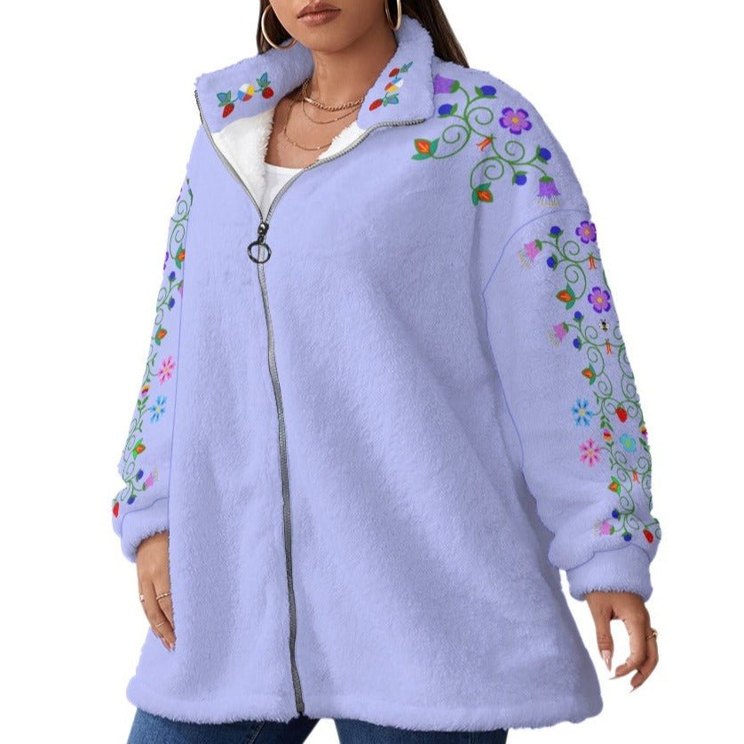 Woodland Borg Fleece Coat Plus - Nikikw Designs