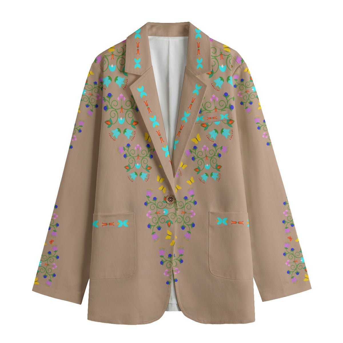 Woodland Floral Cotton Blazer - Nikikw Designs