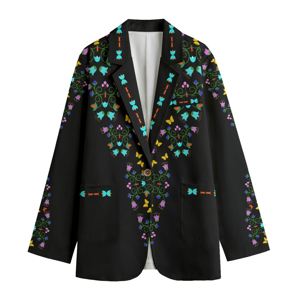 Woodland Floral Cotton Blazer - Nikikw Designs