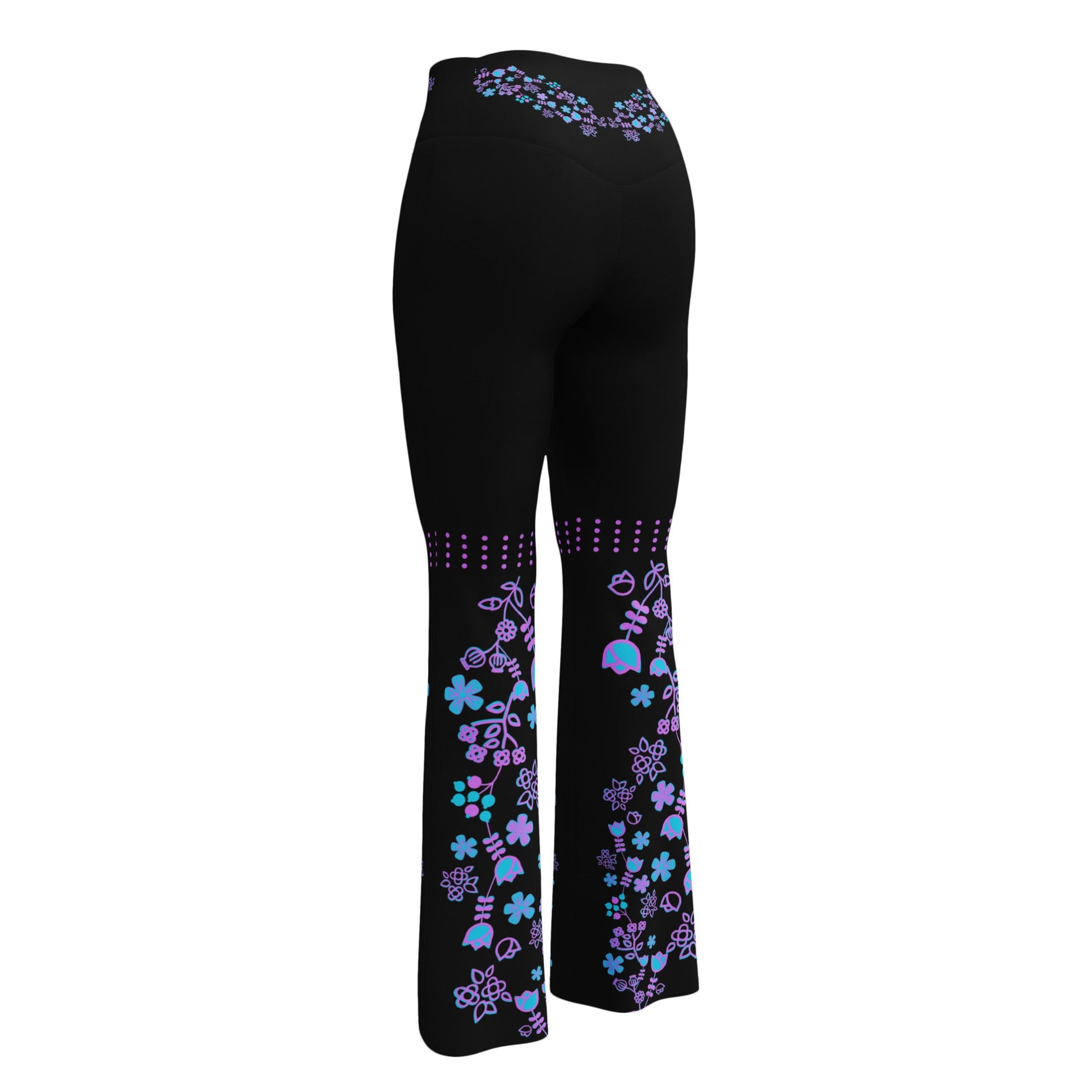 Woodland Native Floral Flare leggings - Nikikw Designs