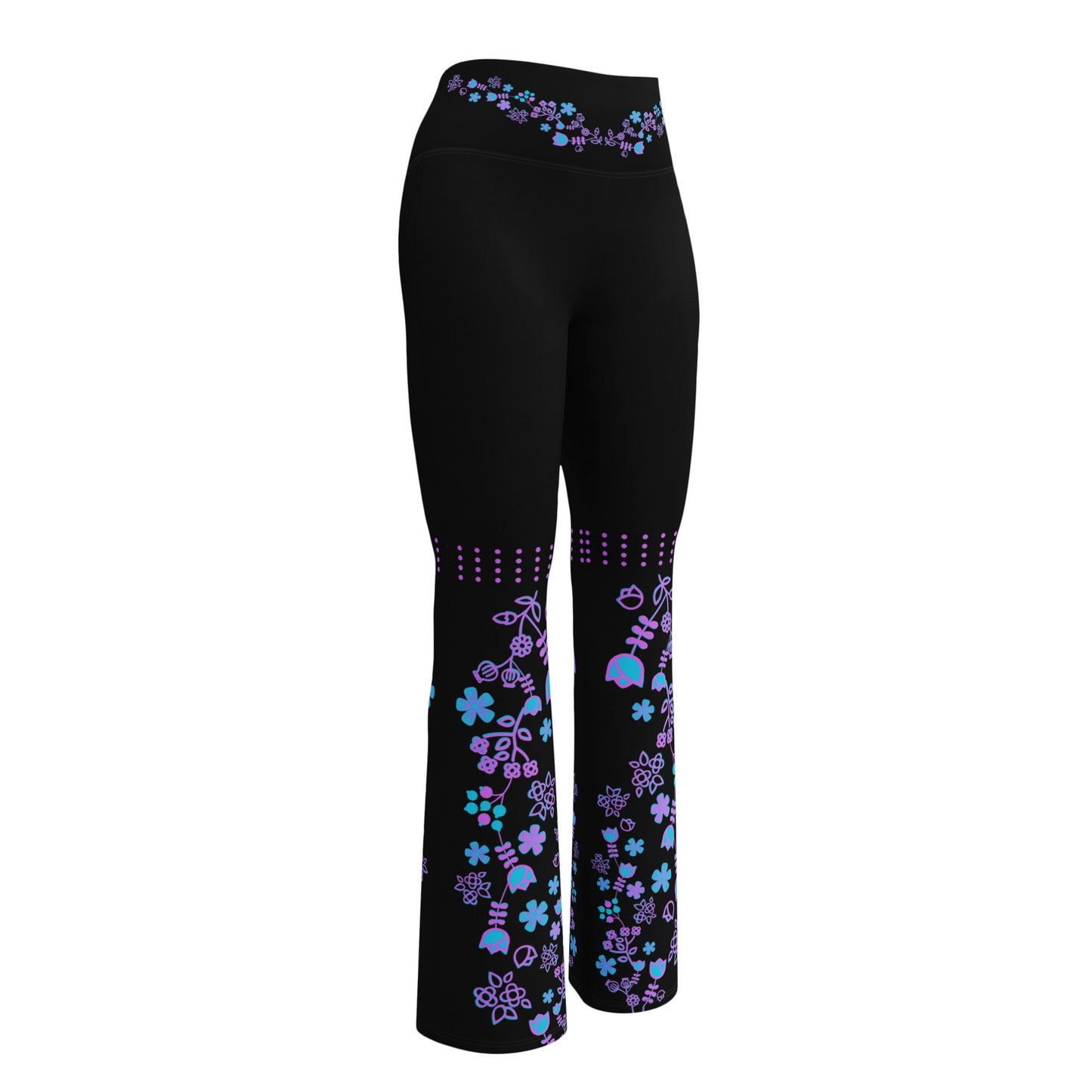 Woodland Native Floral Flare leggings - Nikikw Designs