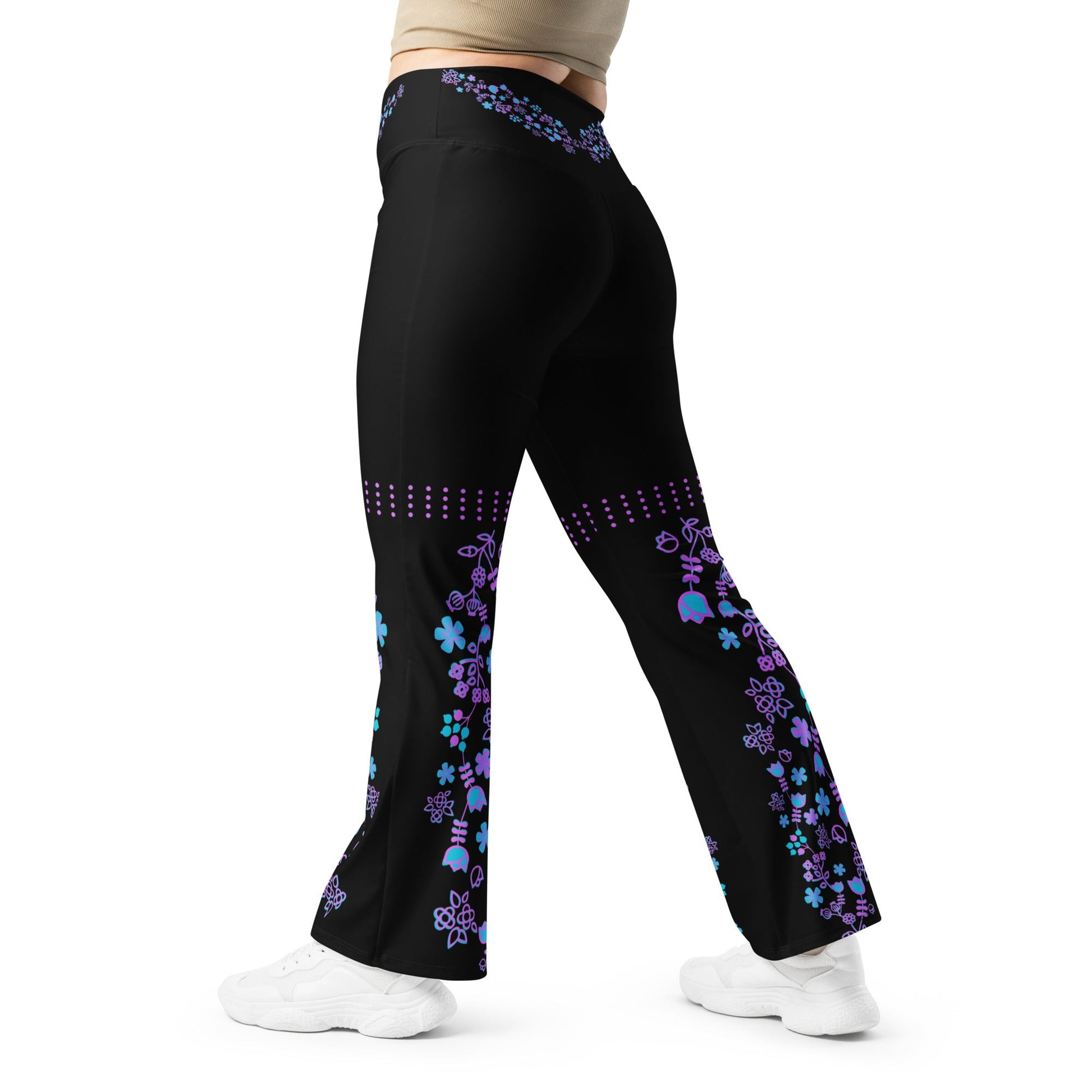 Woodland Native Floral Flare leggings - Nikikw Designs