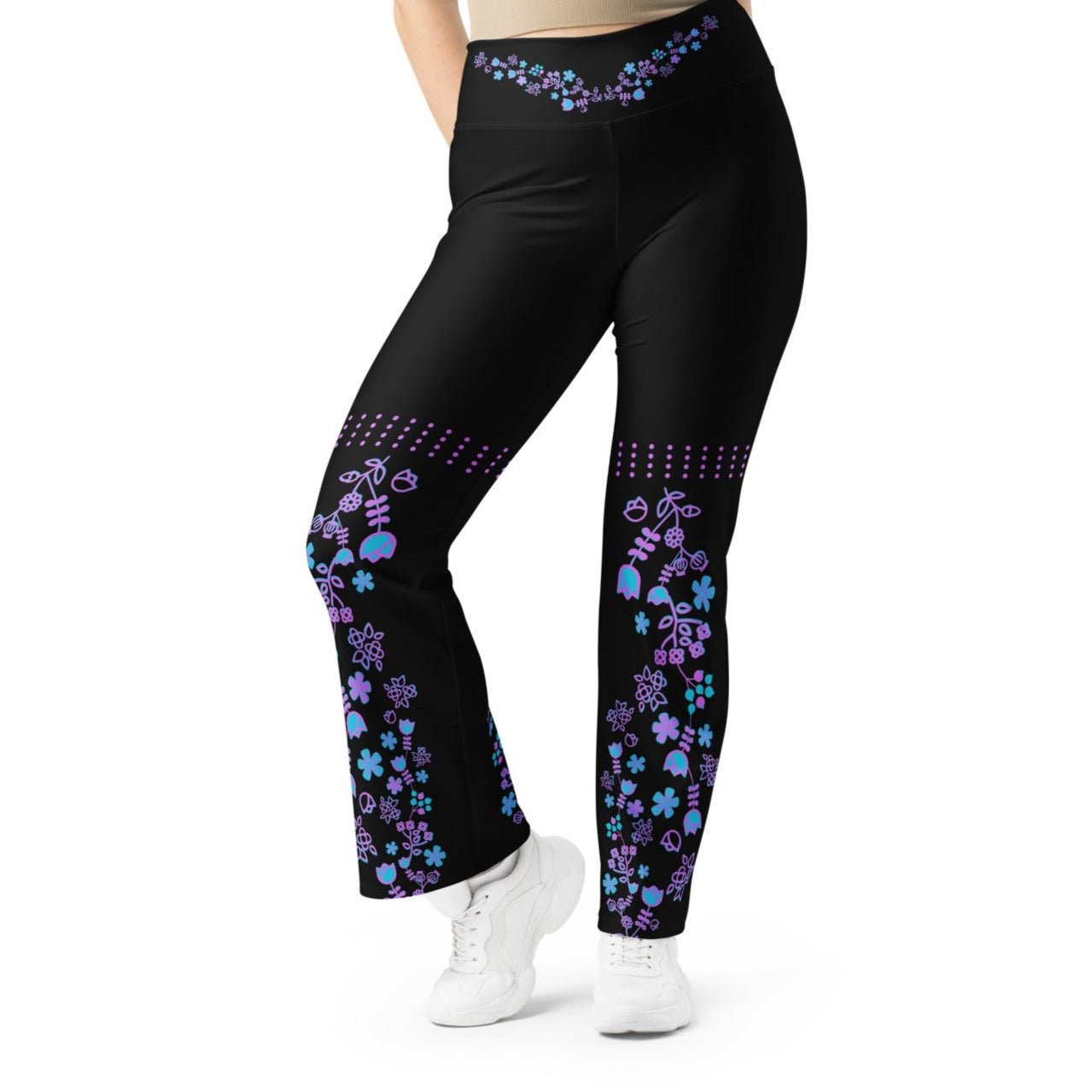 Woodland Native Floral Flare leggings - Nikikw Designs