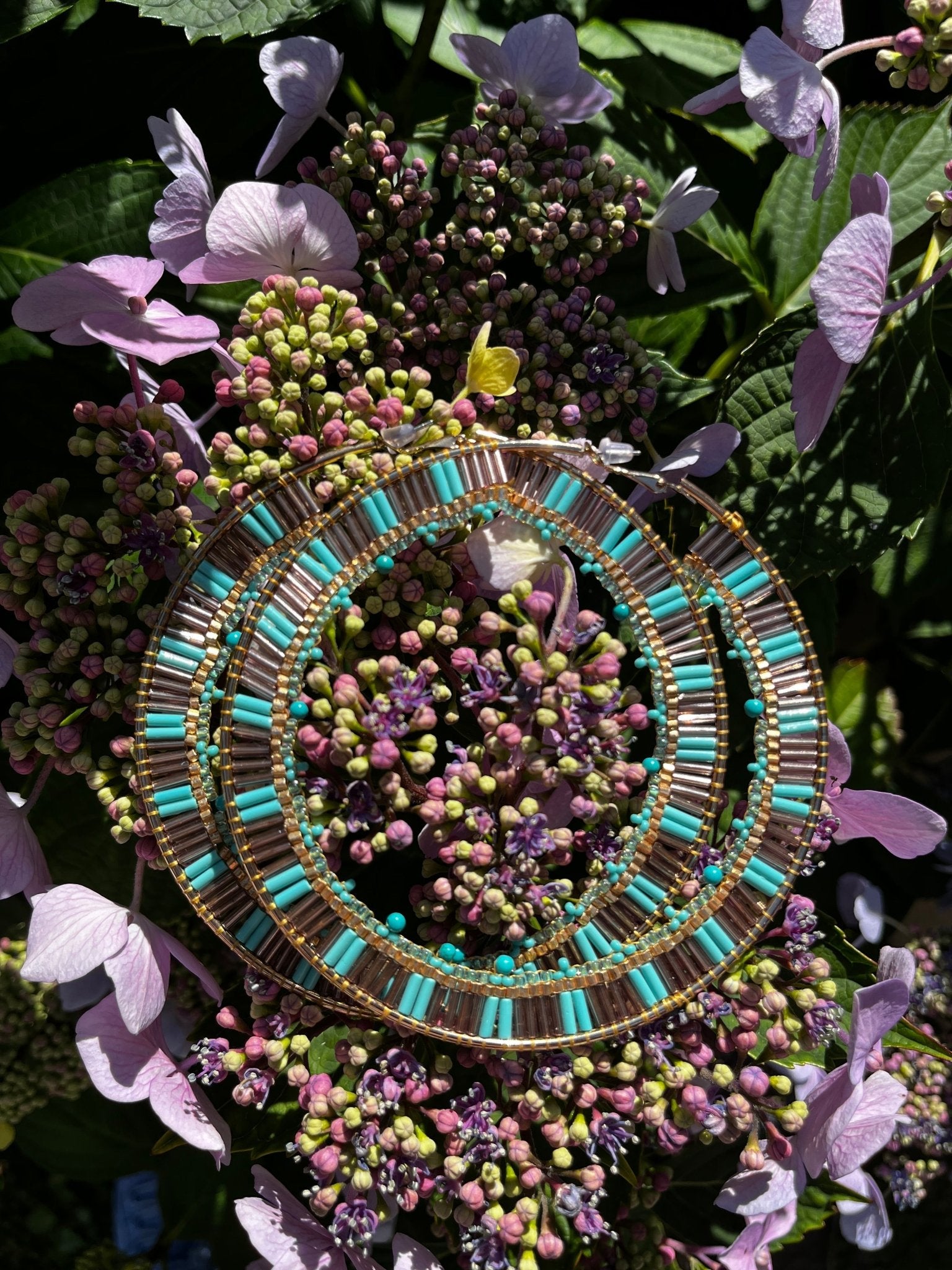 XXL Beaded Glow in the Dark Hoops - Nikikw Designs