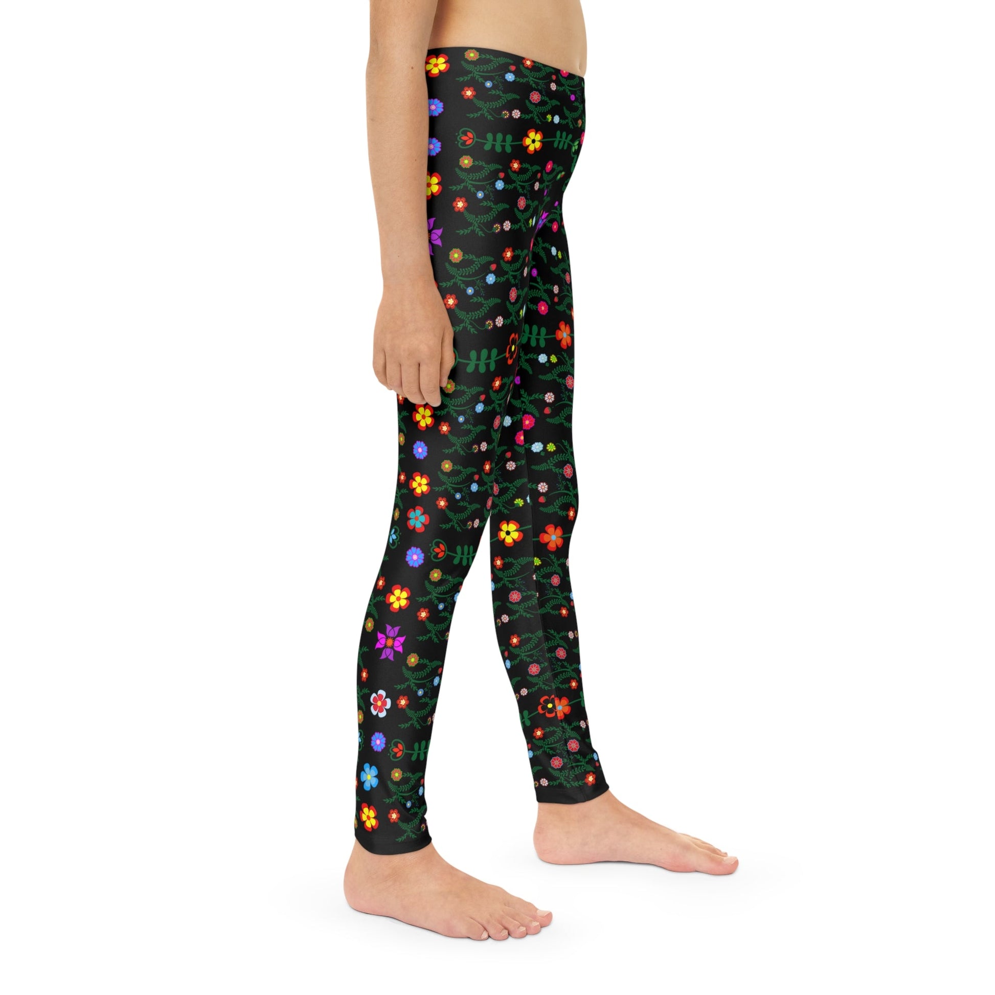 Youth Full-Length Leggings Native Floral - Nikikw Designs