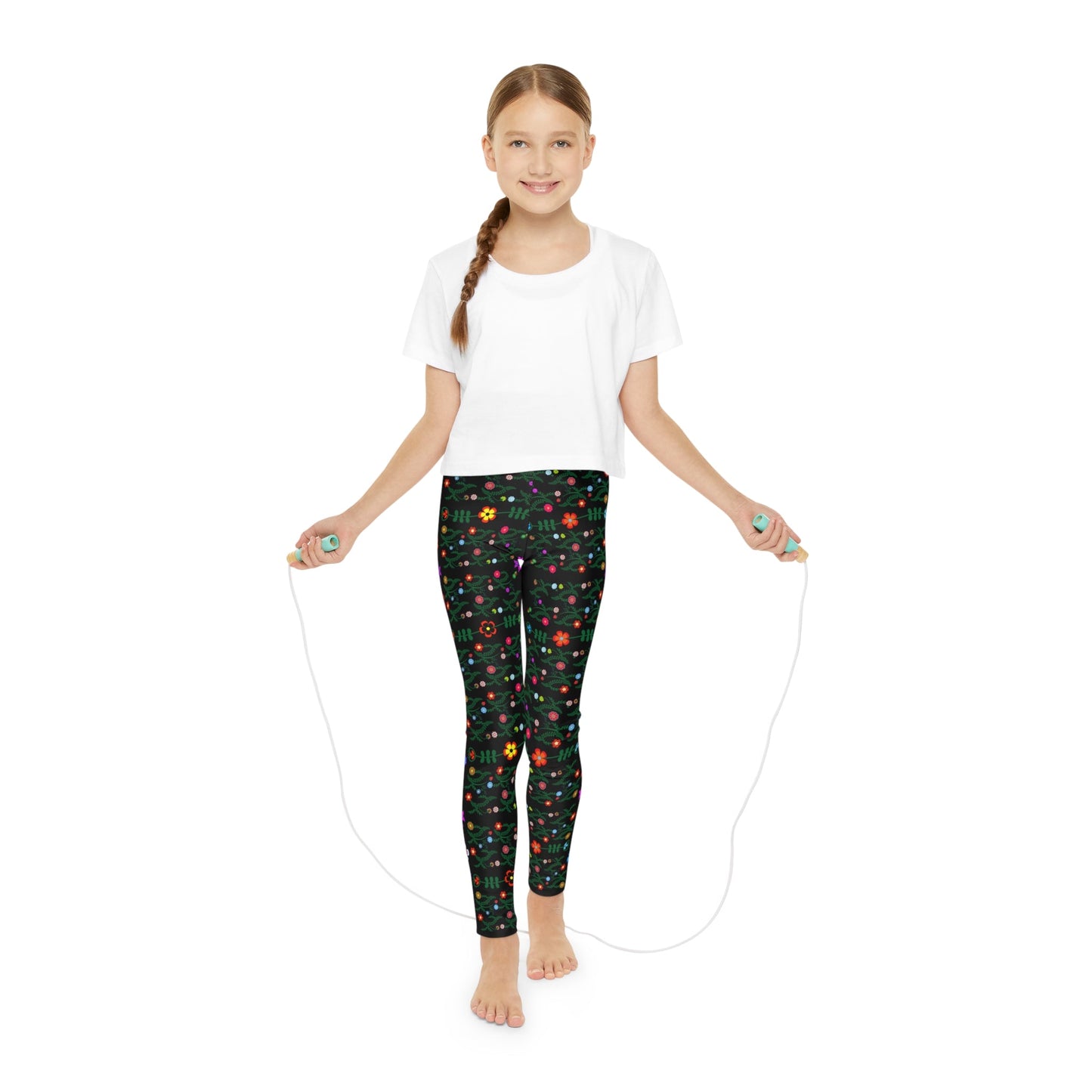 Youth Full-Length Leggings Native Floral - Nikikw Designs